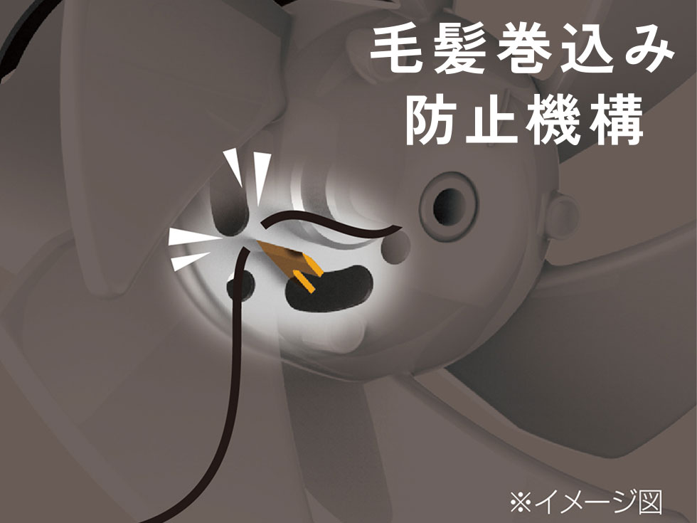 毛髪巻き込み防止機構
