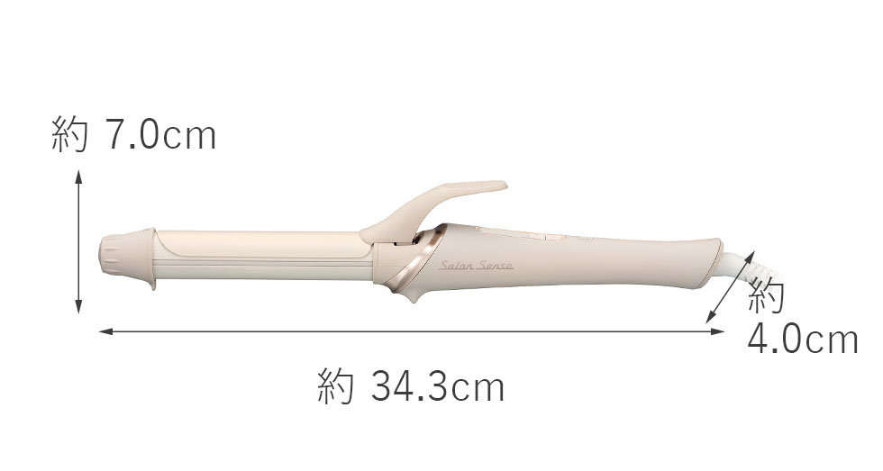 サロンセンス　カールアイロン26ミリ　KHR-1140本体サイズ