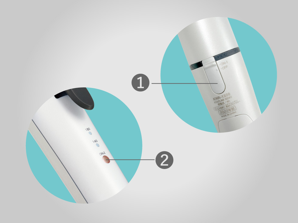 KHR-1320 コードレスカールアイロン 二重スイッチであんしん