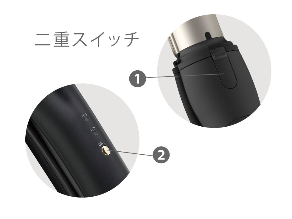 KHR-1420 コードレスカールアイロン 二重スイッチであんしん