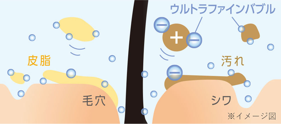 ウルトラファインバブル KBE2030 頭皮のイメージ