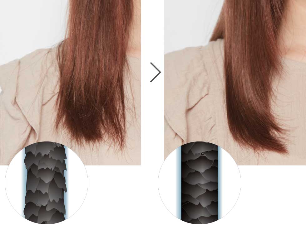 静電気を抑えて髪まとまる
