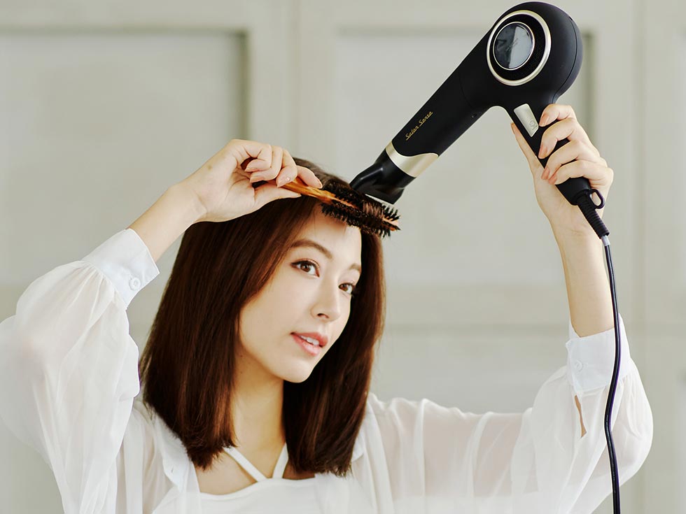 前髪のスタイリングに