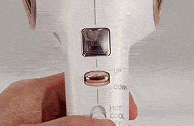 サロンセンス イオンバランスドライヤー KHD9950 モード切替GIF