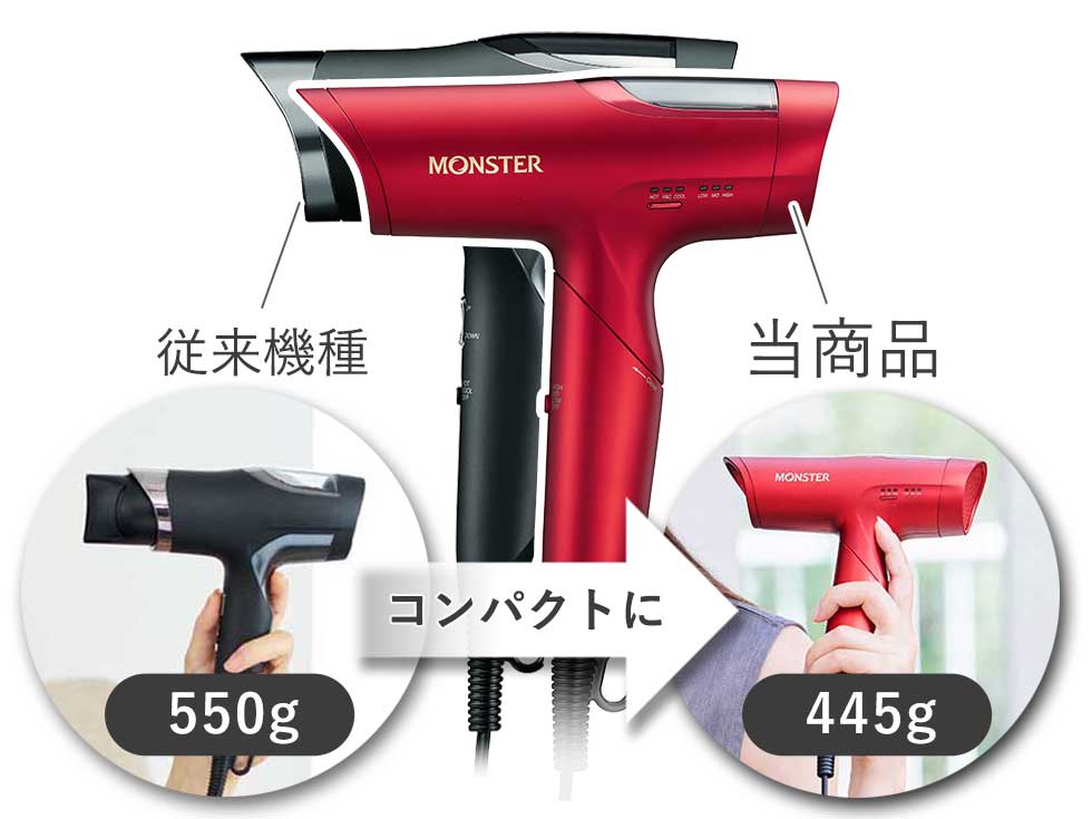 モンスター ドライヤー KHD-M805 軽い