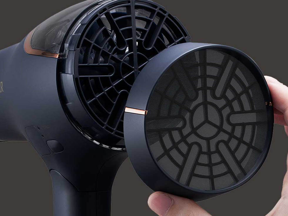 モンスター ドライヤー KHD-W795 着脱式吸気口カバーでお手入れしやすい