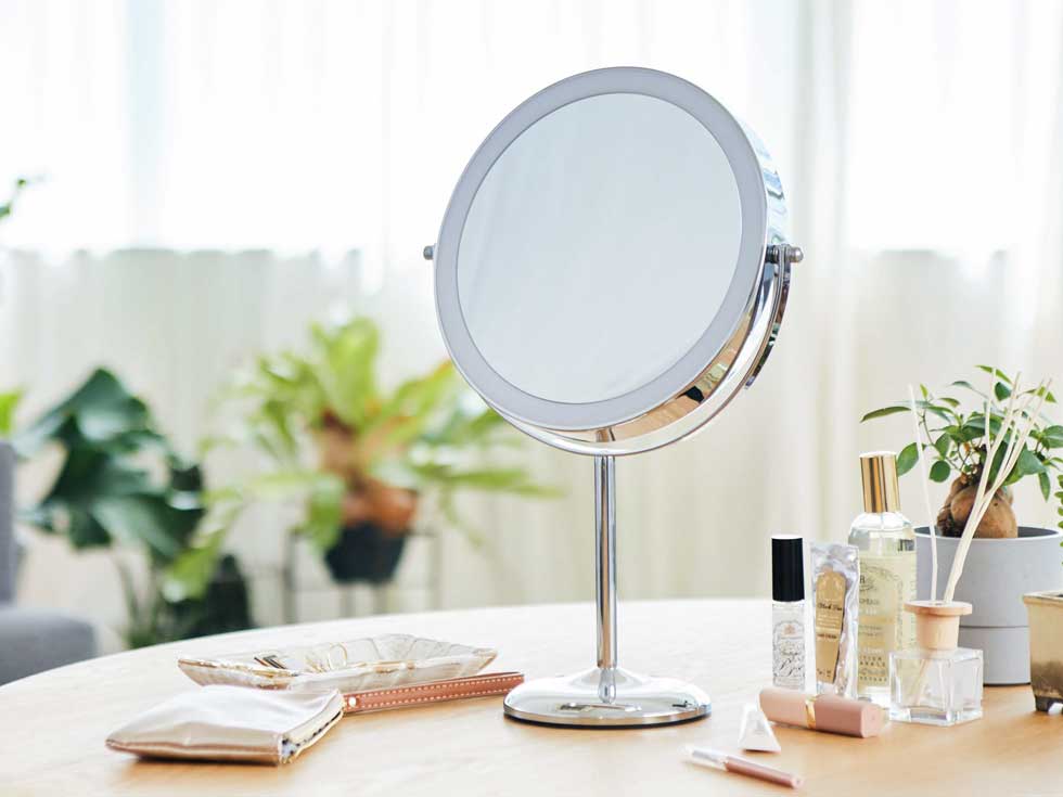 LED拡大ミラー　丸形19cm　KBE-3290