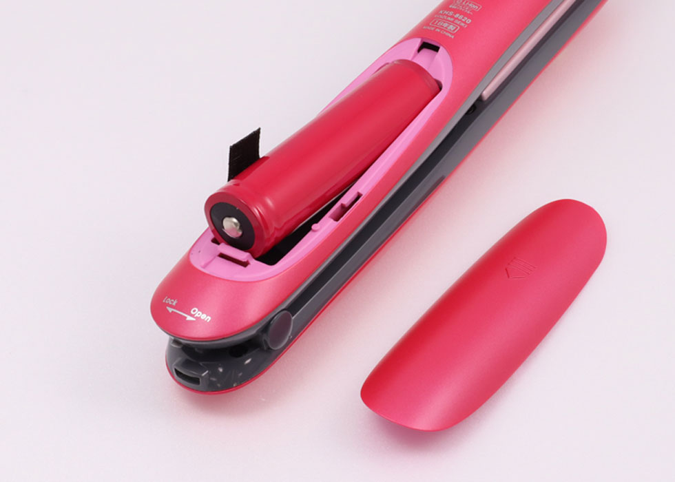 KHS-8620 コードレスヘアアイロン 充電池取り外しできて海外旅行にも