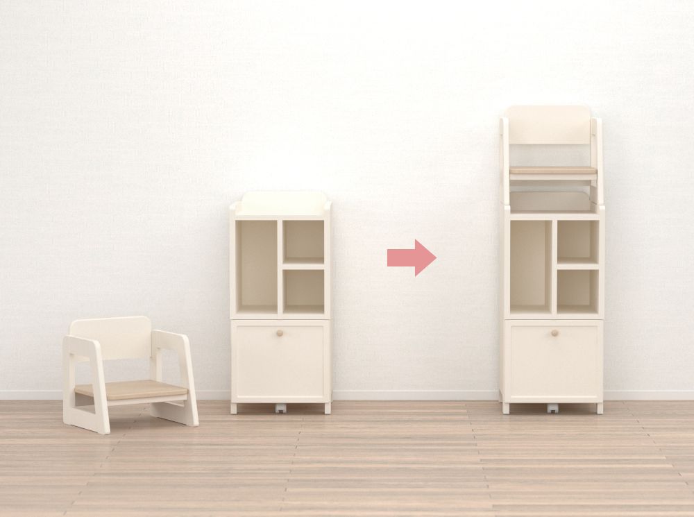 チェアとシェルフの連結