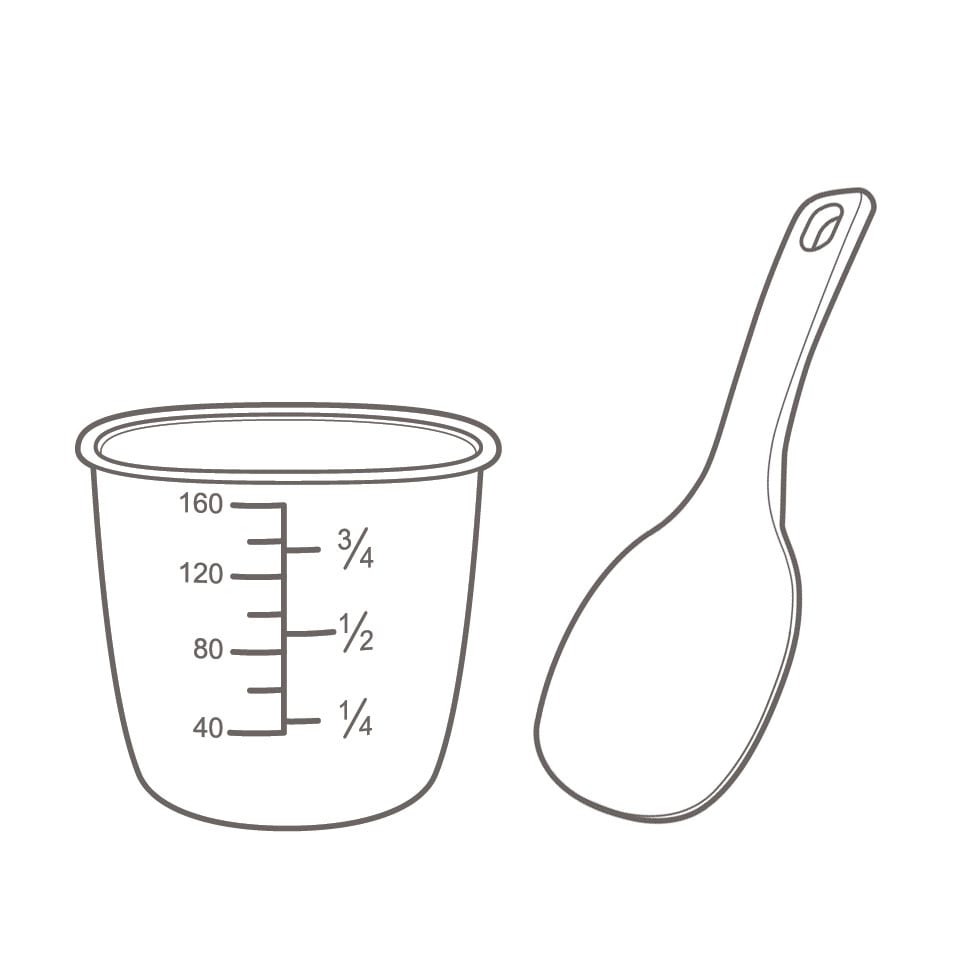 しゃもじ、計量カップ付