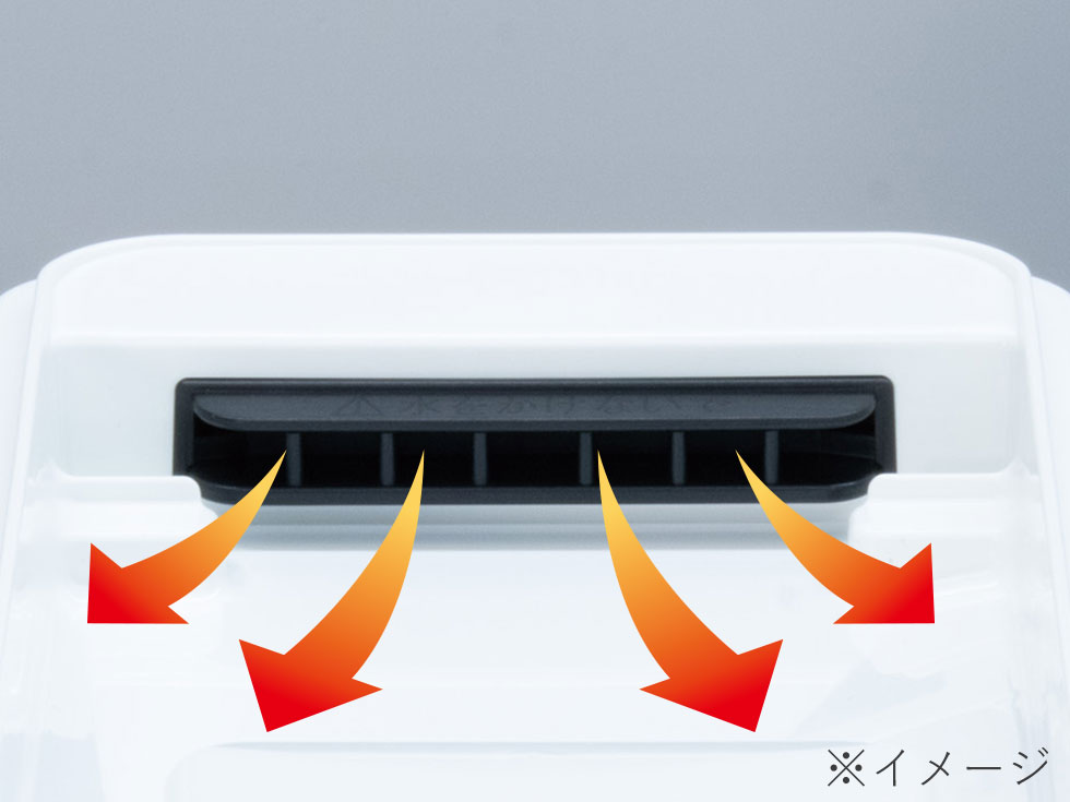 パワフル温風ですばやく乾燥