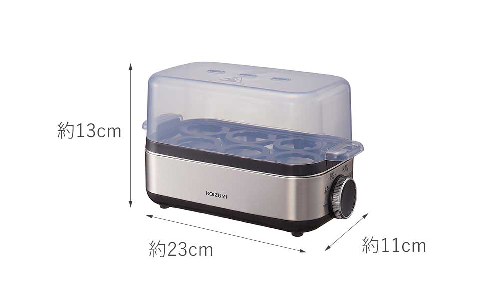 KES-0401 ゆで卵器 エッグスチーマープラス サイズ