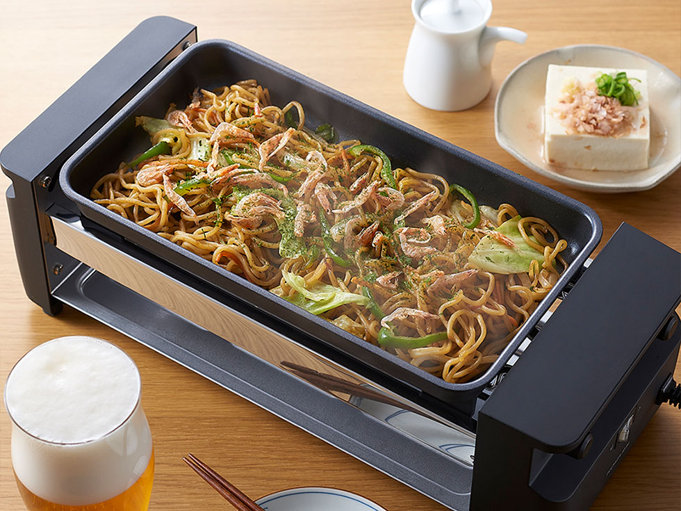 テフロン加工の平プレート付属