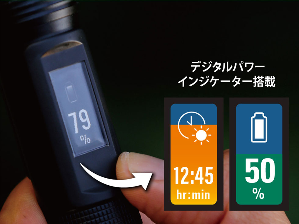 充電式ハンドライトデジタルインジケーター付BGHHL8 | コイズミ
