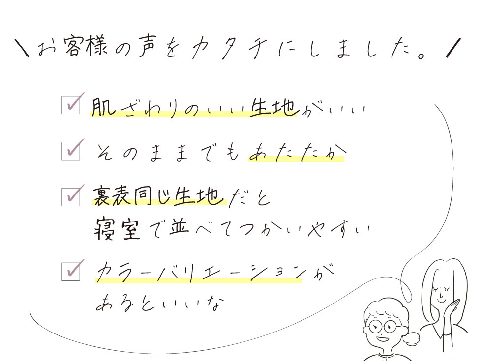 お客様の声を形にした電気毛布、できました