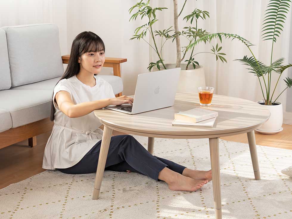 夏にはローテーブルとして

