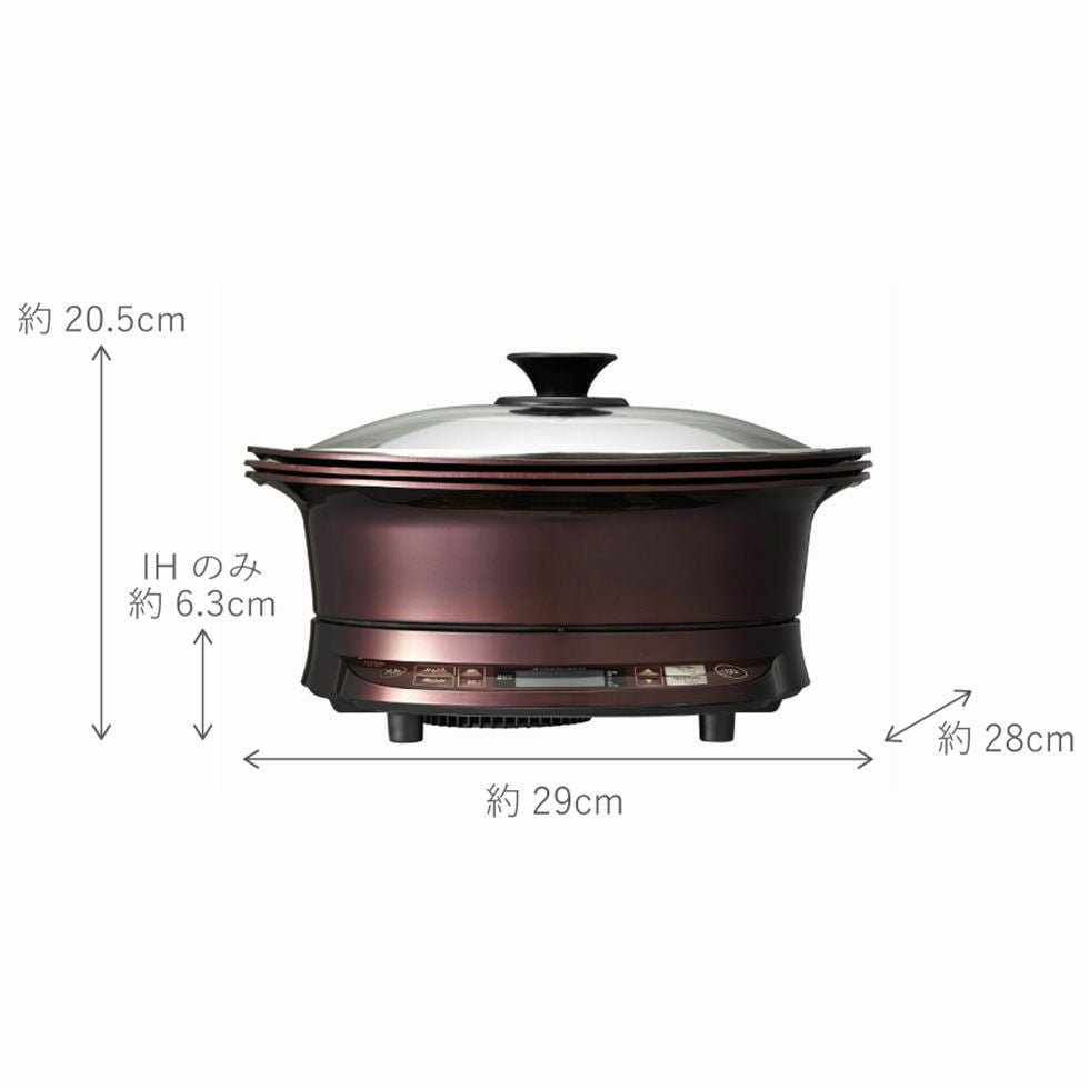【動作保証あり】KOIZUMI コイズミ 2019年 KIH-1411-R IHグリルなべ 平面 波形 プレート付【管理KRK1150】 IHグリルなべ KIH-1411/R｜IH調理器／グリラーなど｜キッチン