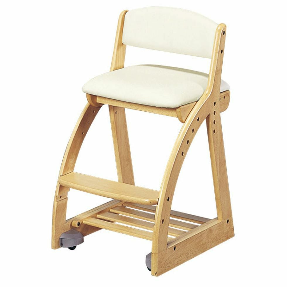 4ステップチェア座面：PVCレザー木部：NS色FDC-054/FDC-055/FDC-056