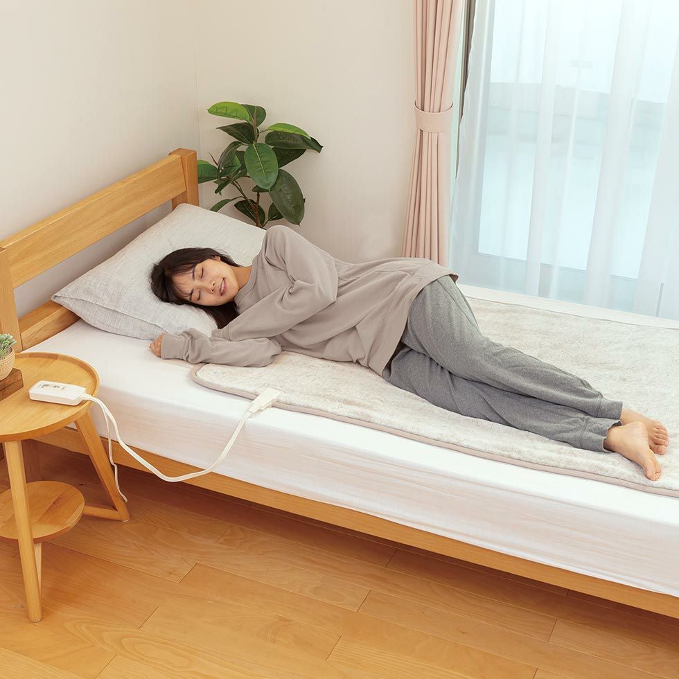 アウトレット】電気毛布(敷き)ラビットファー調140x80cmKDS-50231