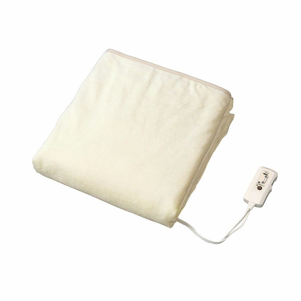 販売終了】電気毛布（掛け敷き）綿100% タイマー付188x120cmKDK-75239