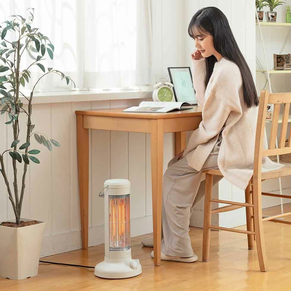販売終了】カーボンヒーターレトロデザイン遠赤電気ストーブKKH-0641