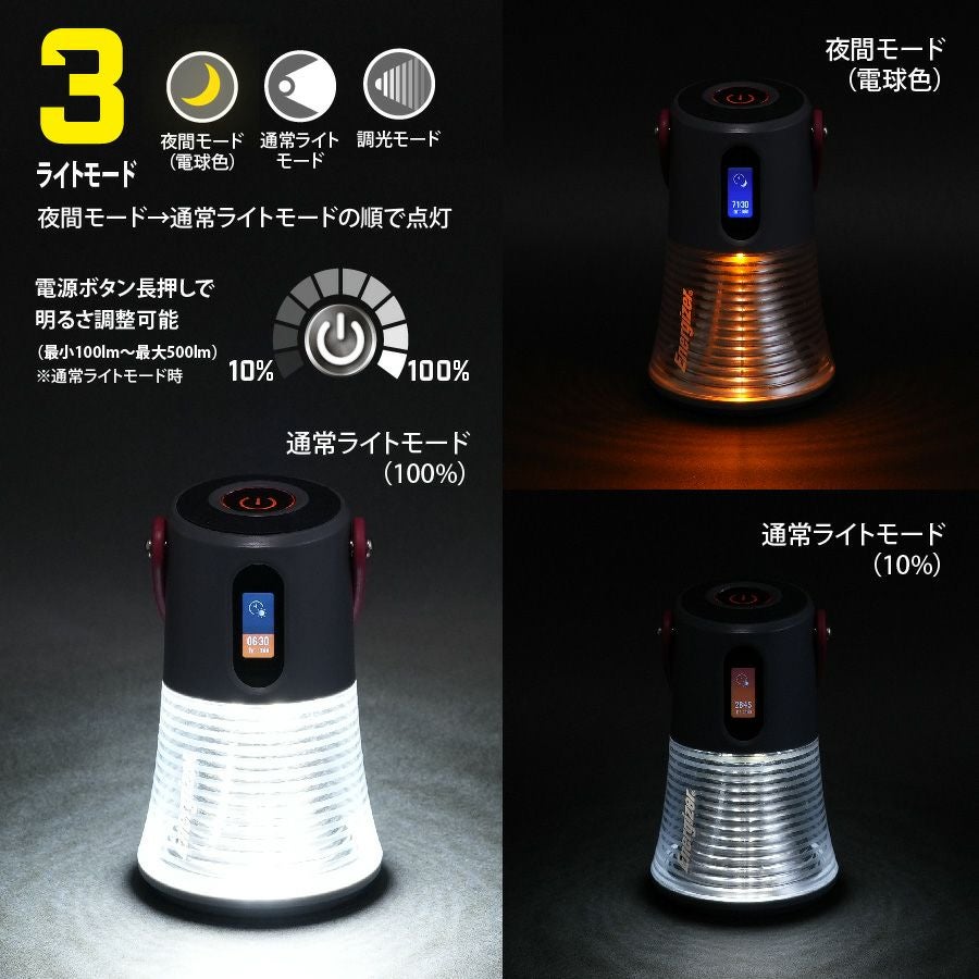 充電式USBランタンデジタルインジケーター付小さめサイズBGABL8