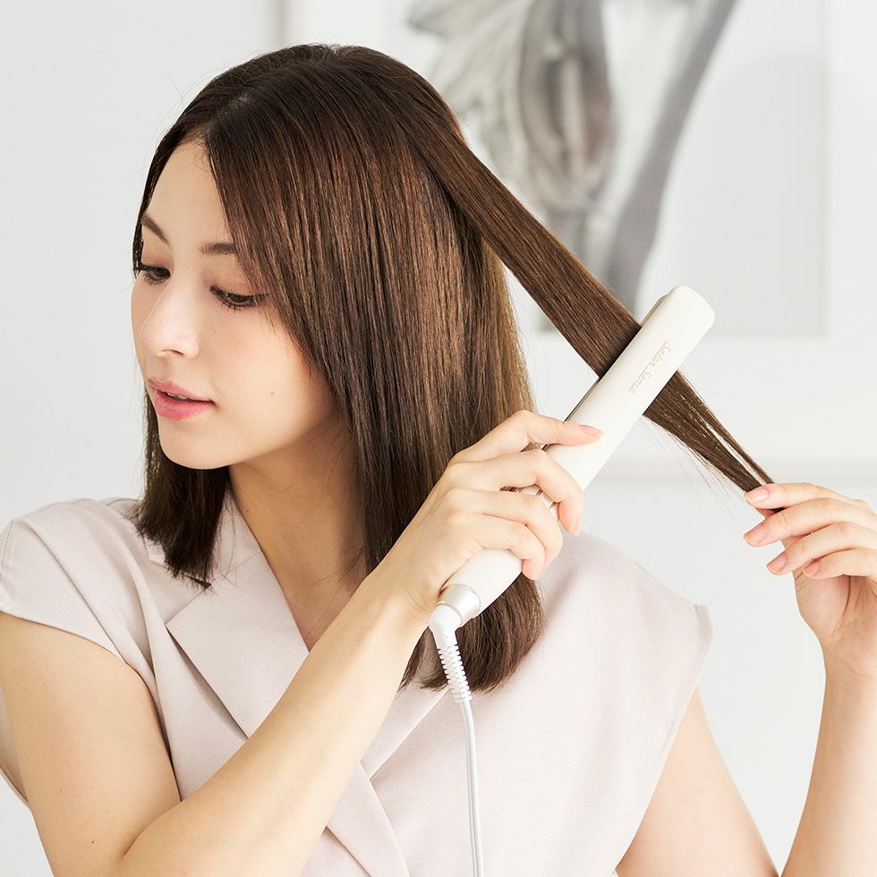 Salon Sense ストレートヘアアイロン KHS-8760/C マイナスイオンストレートアイロン Salon Sense アイボリー KHS-8760/C